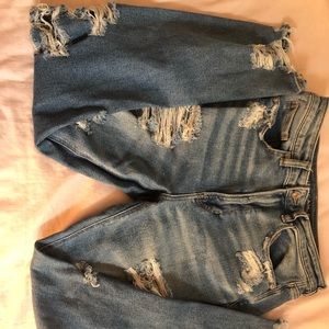 Slasher blue mom ripped jeans